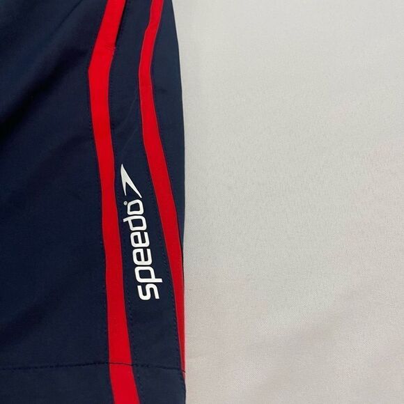 Speedo Navy Blue Red Swim Trunks Size XXL - Picture 2 of 9